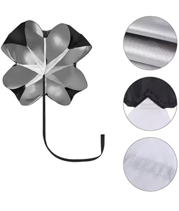 Especificaes:Paraquedas de Treinamento Funcional, Composio: Nylon, Peso aproximado: 240G, Intensidades de resistncia 7 kg a 13 kg de resistncia, Dimenses Aproximadas: 130 cm de dimetro.