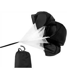 Especificaes:Paraquedas de Treinamento Funcional, Composio: Nylon, Peso aproximado: 240G, Intensidades de resistncia 7 kg a 13 kg de resistncia, Dimenses Aproximadas: 130 cm de dimetro.